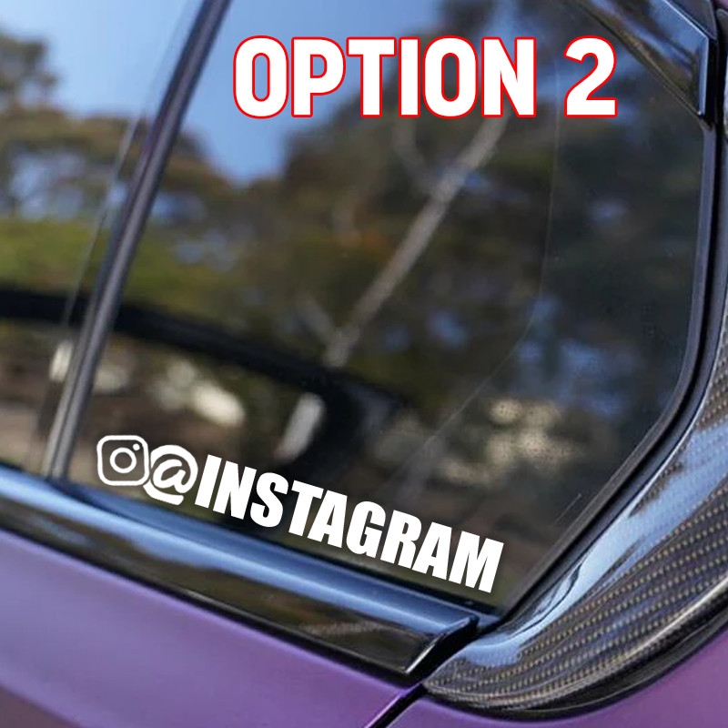 (2) Custom Personalized INSTAGRAM @ Handle Username (PAIR) Vinyl Decal Sticker