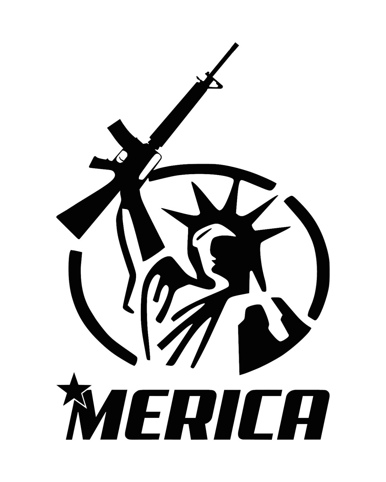 Merica Statue Of Liberty 2nd Amendment Die-Cut Decal USA Seller