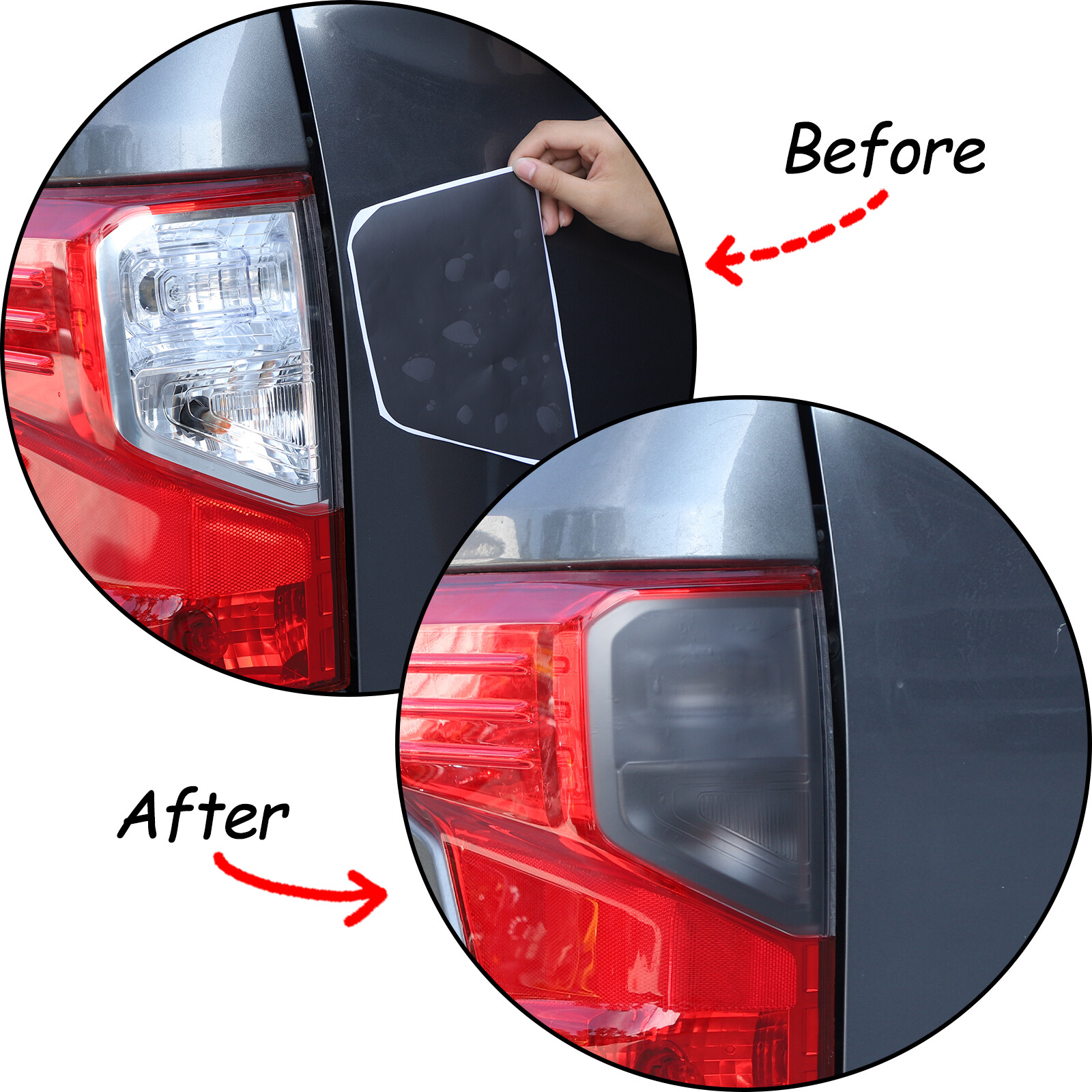Matte Black Tail light Smoked OVerlay film Vinyls Fit For Nissan Titan 2016-2023