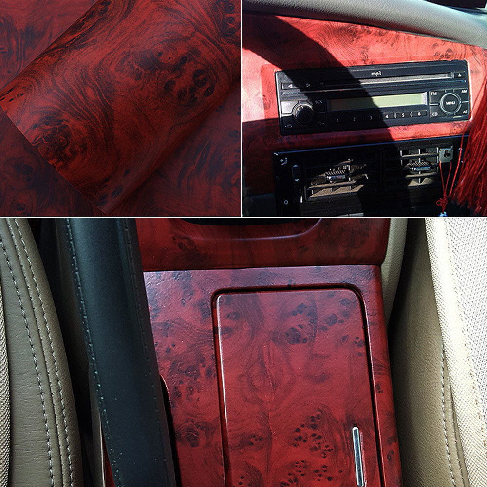 Matte Glossy Wood Grain Textured Vinyl Wrap Sticker Car Home Interior Decor DIY