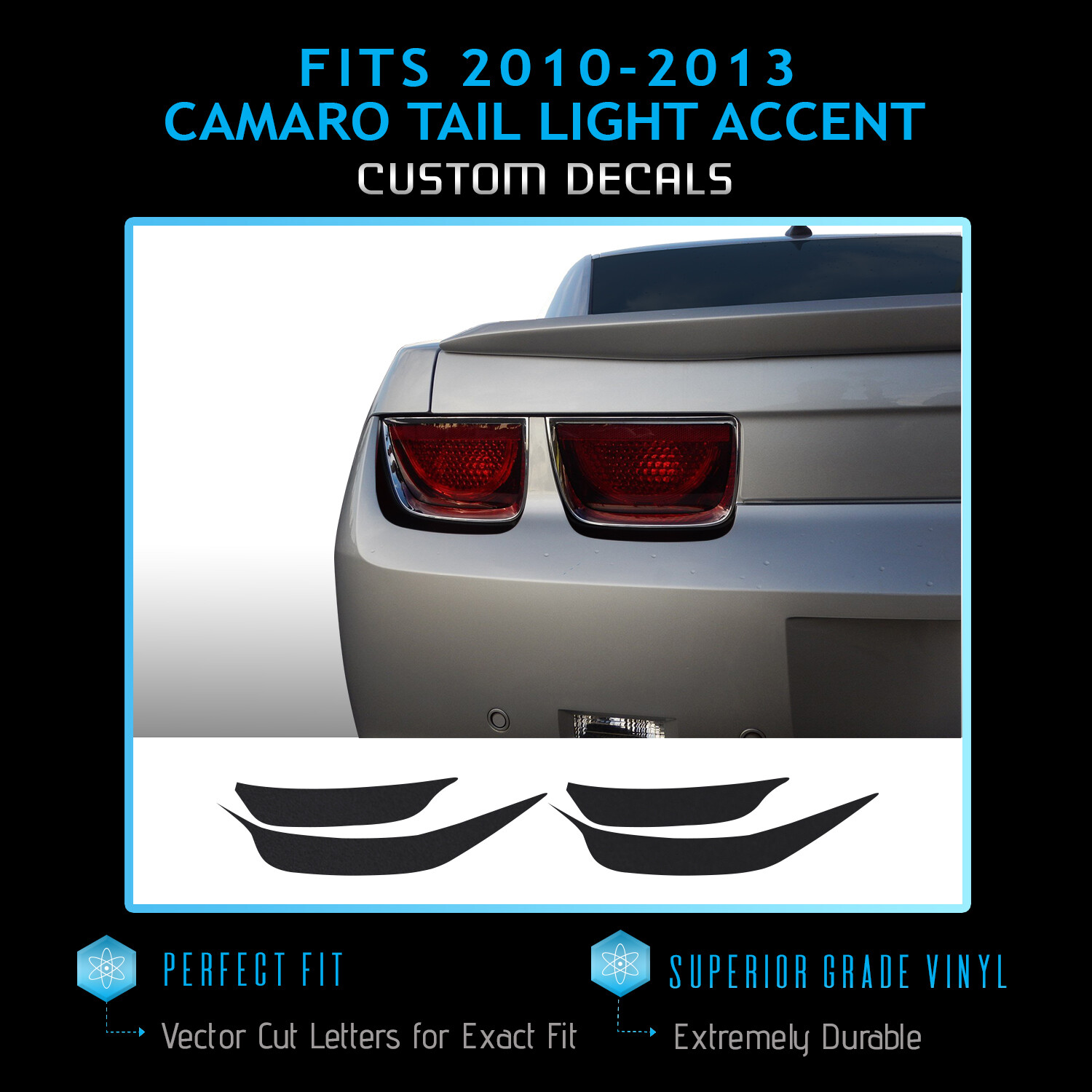 For 2010-2013 Camaro Tail Lights Trim Accent Overlay Vinyl Decals – Glossy Matte