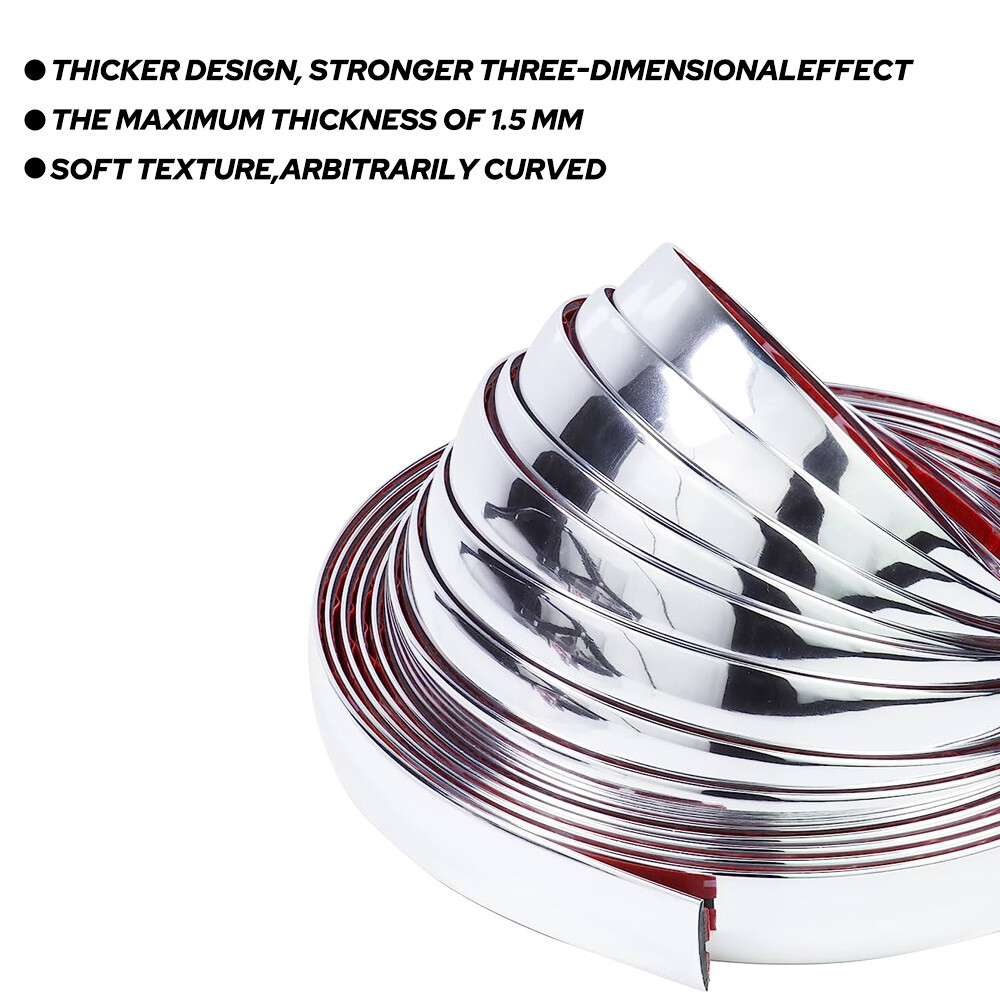 Chrome Trim Molding Strip Car Body Door Side Protector Strip Black Accessories