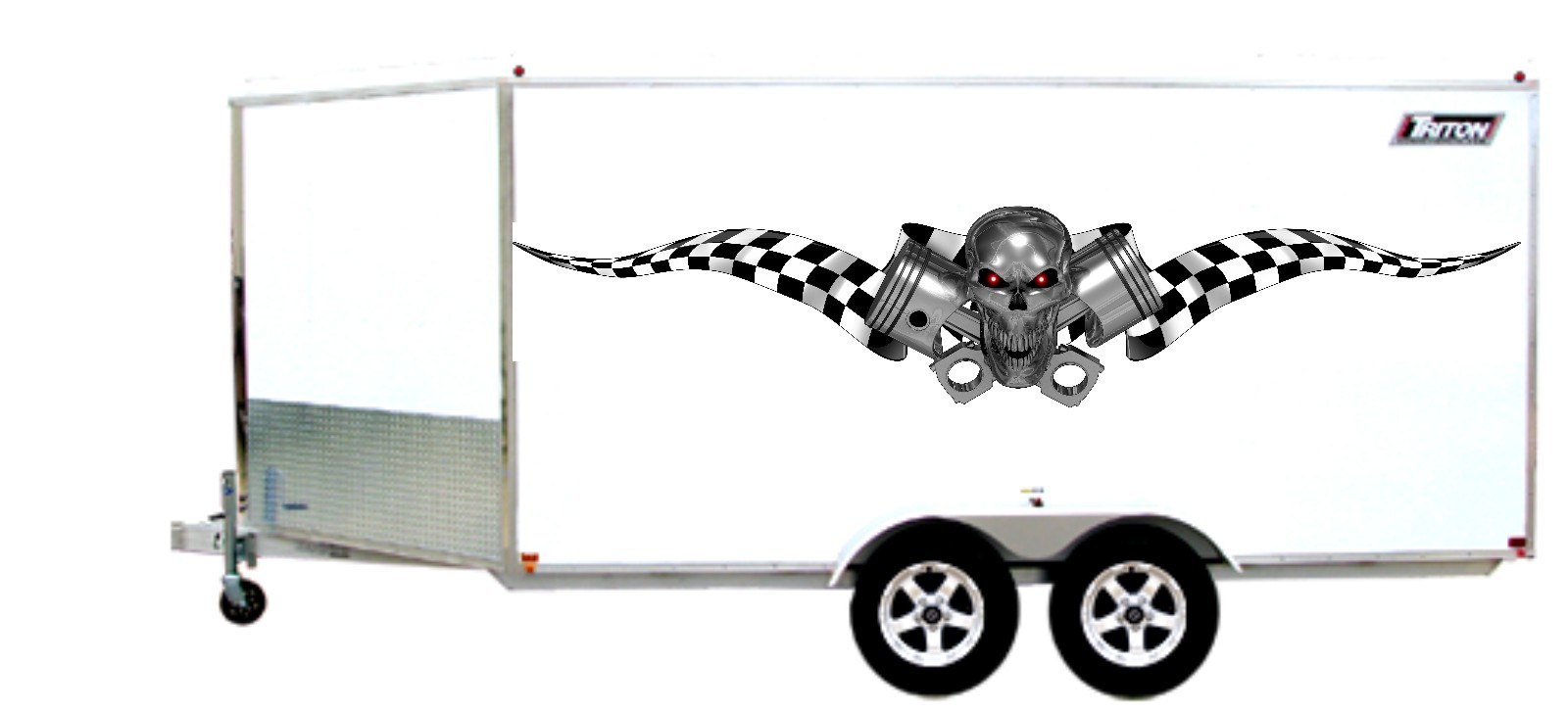 Boat Car Truck Trailer Wall Garage Motor Pistons Decal flag Stickers 140″ X 28″
