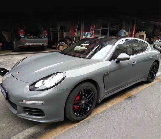 Grey Glossy Gloss Vinyl Car Wrap Vinyl Vehicle Film Sticker Bubble Free 3 Layers