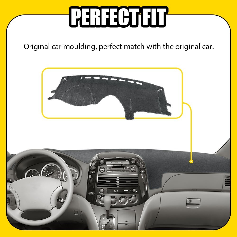 fits 2004-10 TOYOTA SIENNA DASH COVER MAT DASHBOARD PAD MADE CHARCOAL GREY 1-5X