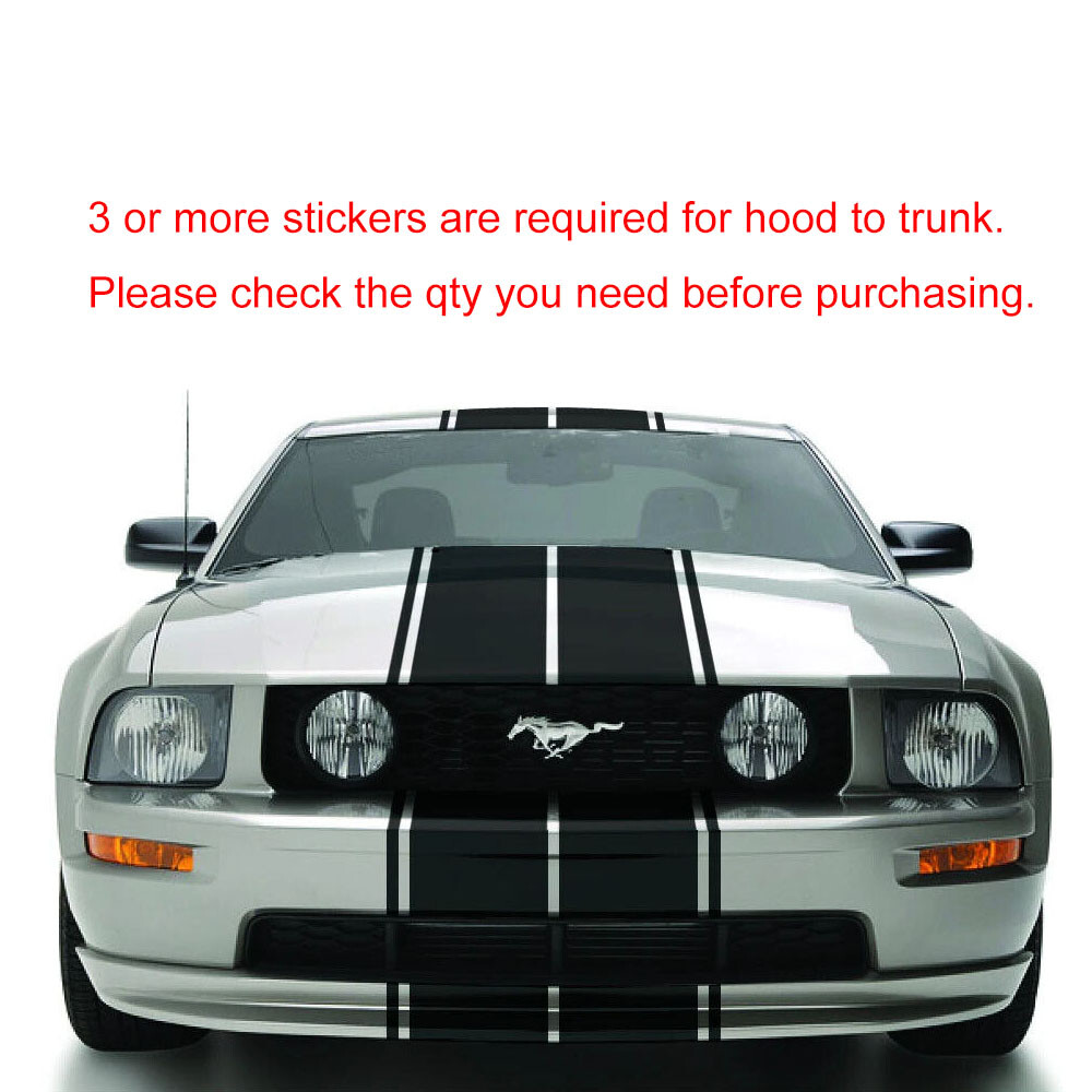 78″ 4-Line Rectangle Racing Vinyl Decal Stickers For Ford Mustang Chevy Camaro