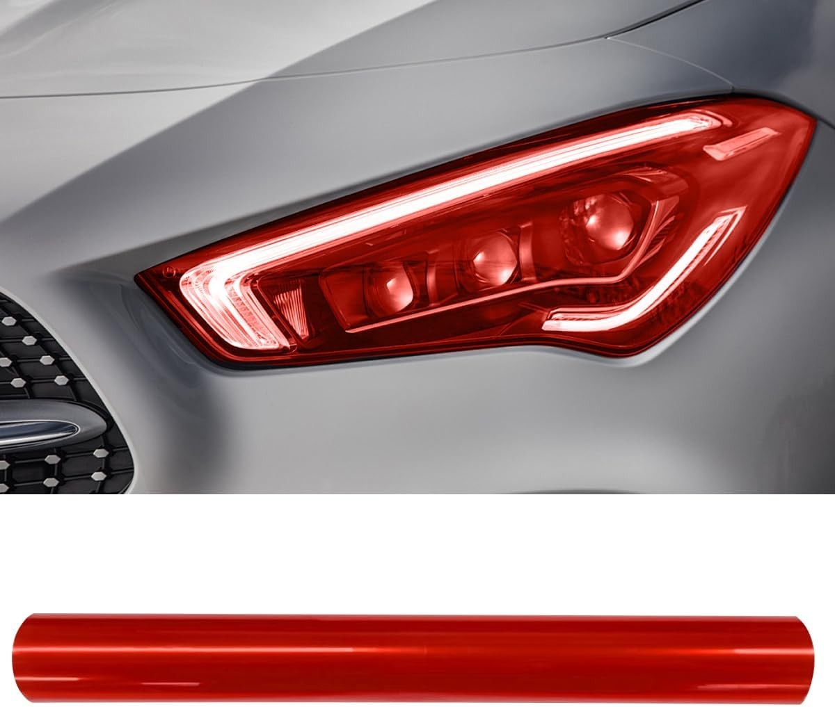 Brand new Red Car Light Tint Vinyl Film, Anti-scratch, wear-resistant, durable