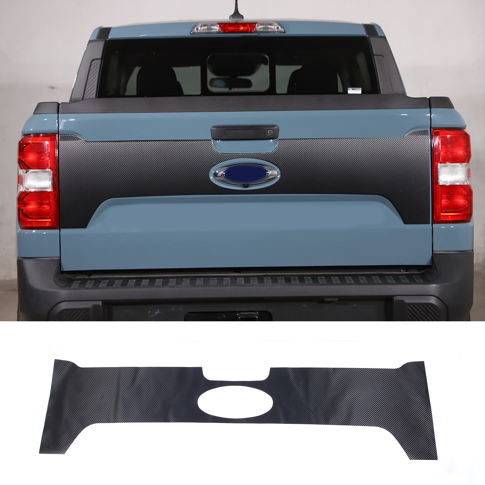 Carbon Fiber Texture Tailgate Decal Vinyls Fits Ford Maverick 2022-2024