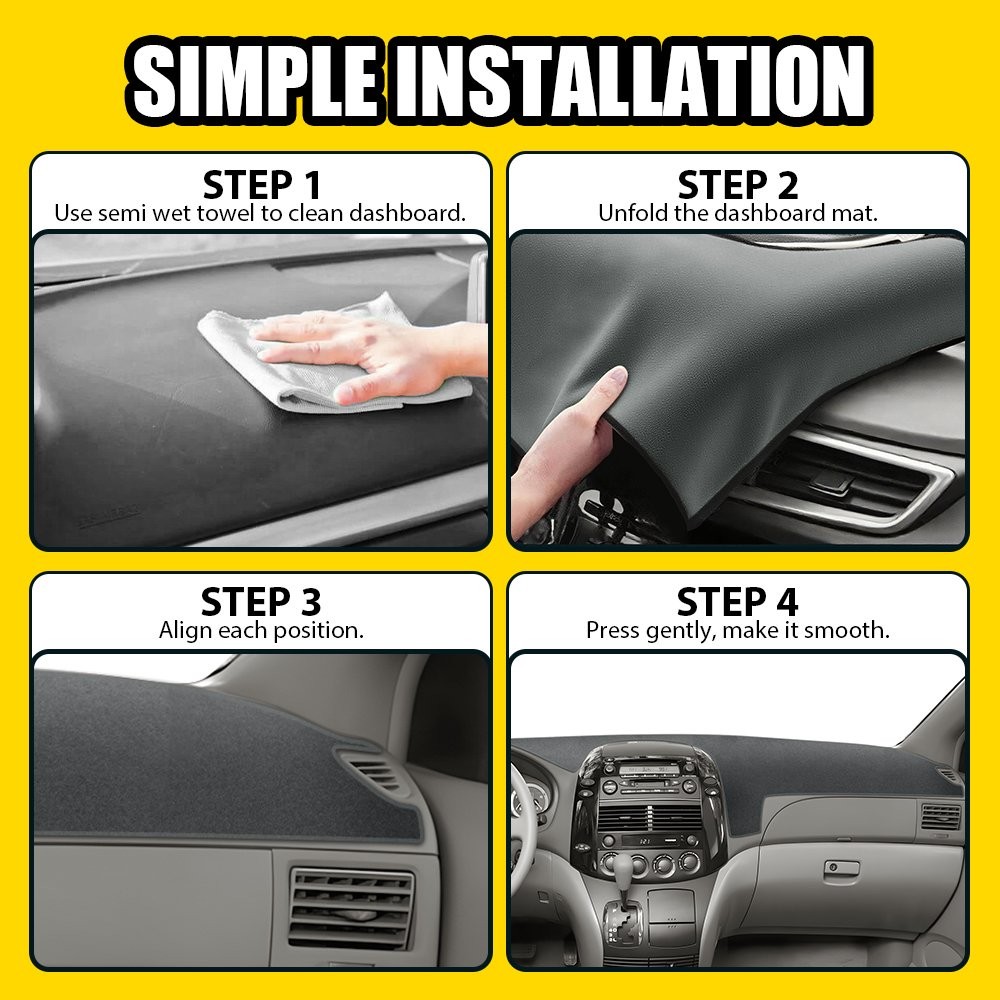 fits 2004-10 TOYOTA SIENNA DASH COVER MAT DASHBOARD PAD MADE CHARCOAL GREY 1-5X
