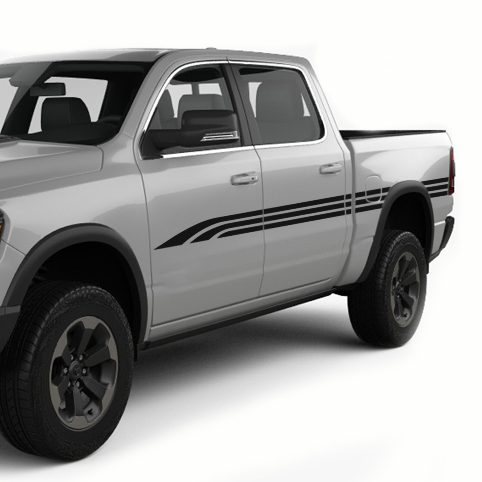 Triple center side stripes graphics stickers decal compatible with Dodge Ram