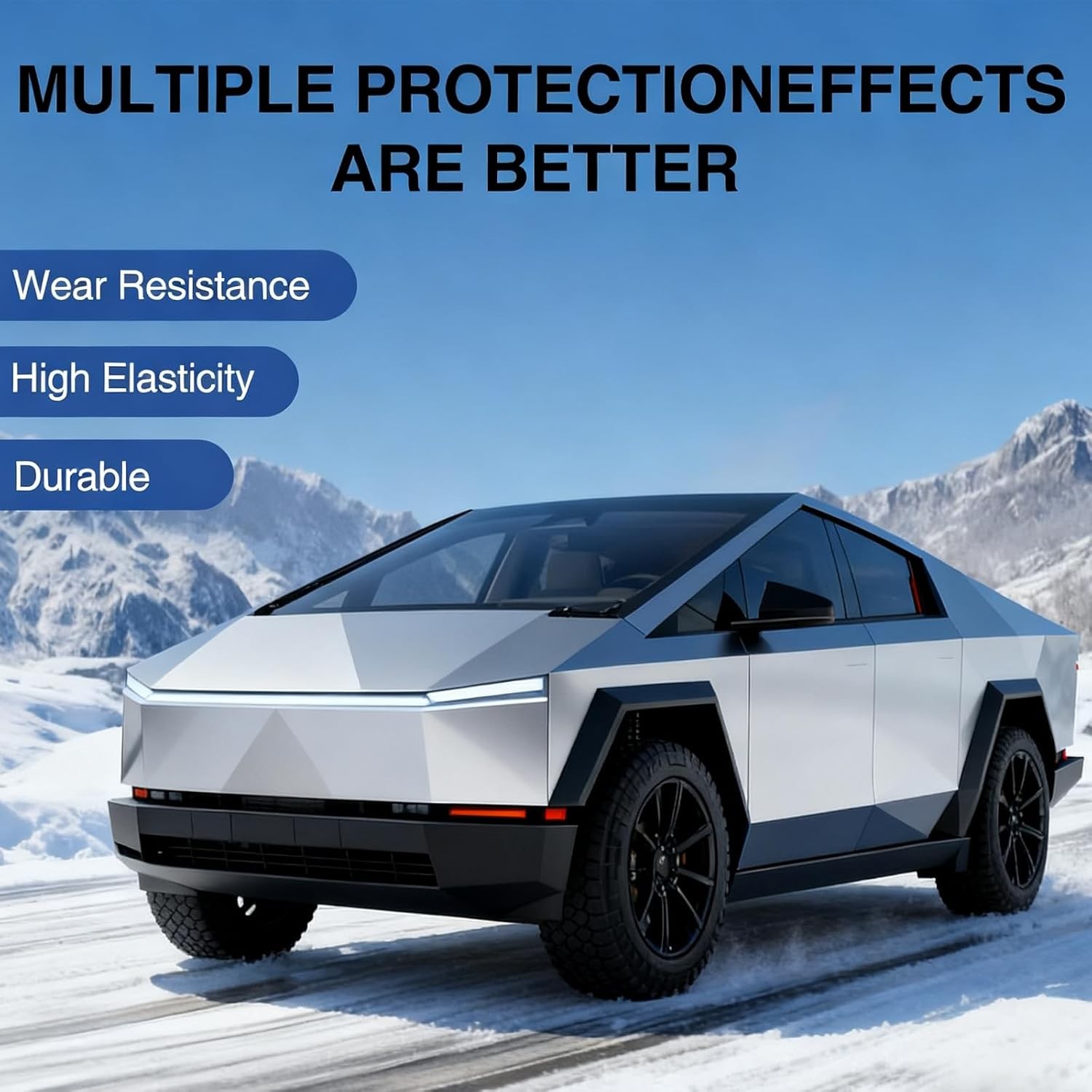Cybertruck DIY PreCut Paint Protection Film PPF Wrap Color Change Glacier Blue