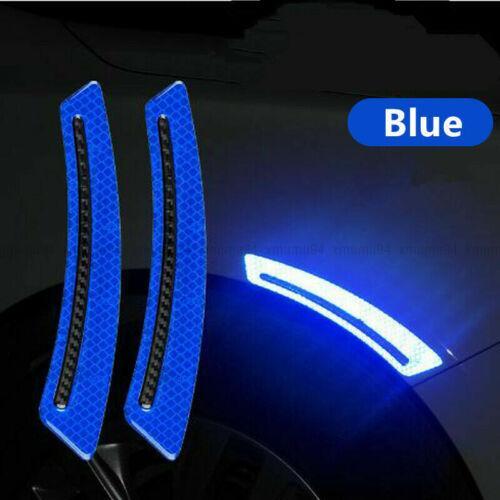Pair Reflective Carbon Fiber Pattern Car Wheel Eyebrow Protector Trim Sticker