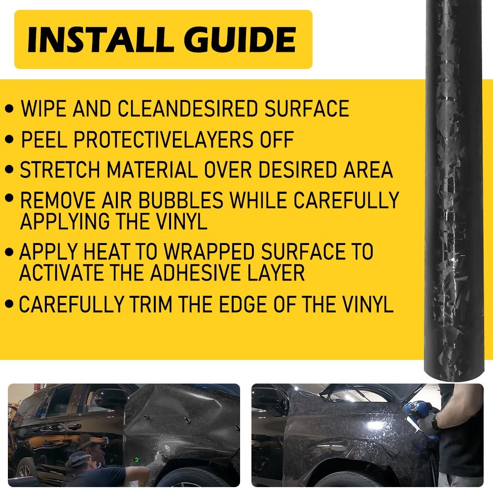24K ChoppedForged Carbon Fiber 1.5Mx30cm Vinyl Car Wrap Film Sticker Decal Sheet