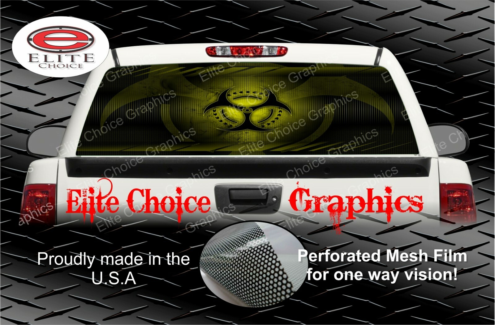 Biohazard Rear Window Graphic Decal Sticker Truck Van SUV