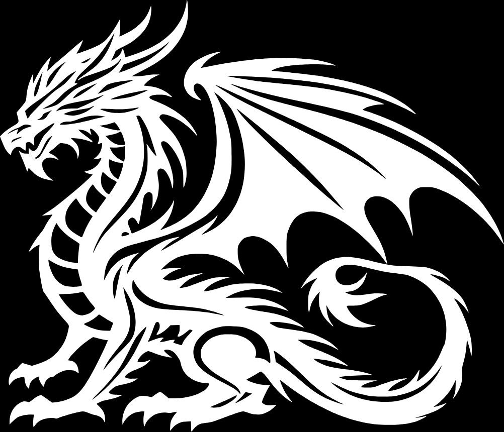 Dragon Fantasy Myth Dungeon Magic Tribal Vinyl Decal Sticker Left Right or Pair