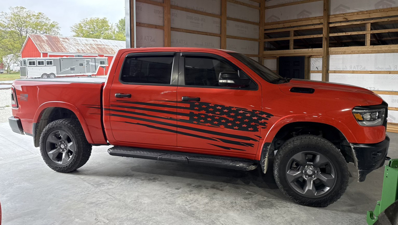 2X Large AMERICAN FLAG graphics decal for truck left and right side set pair