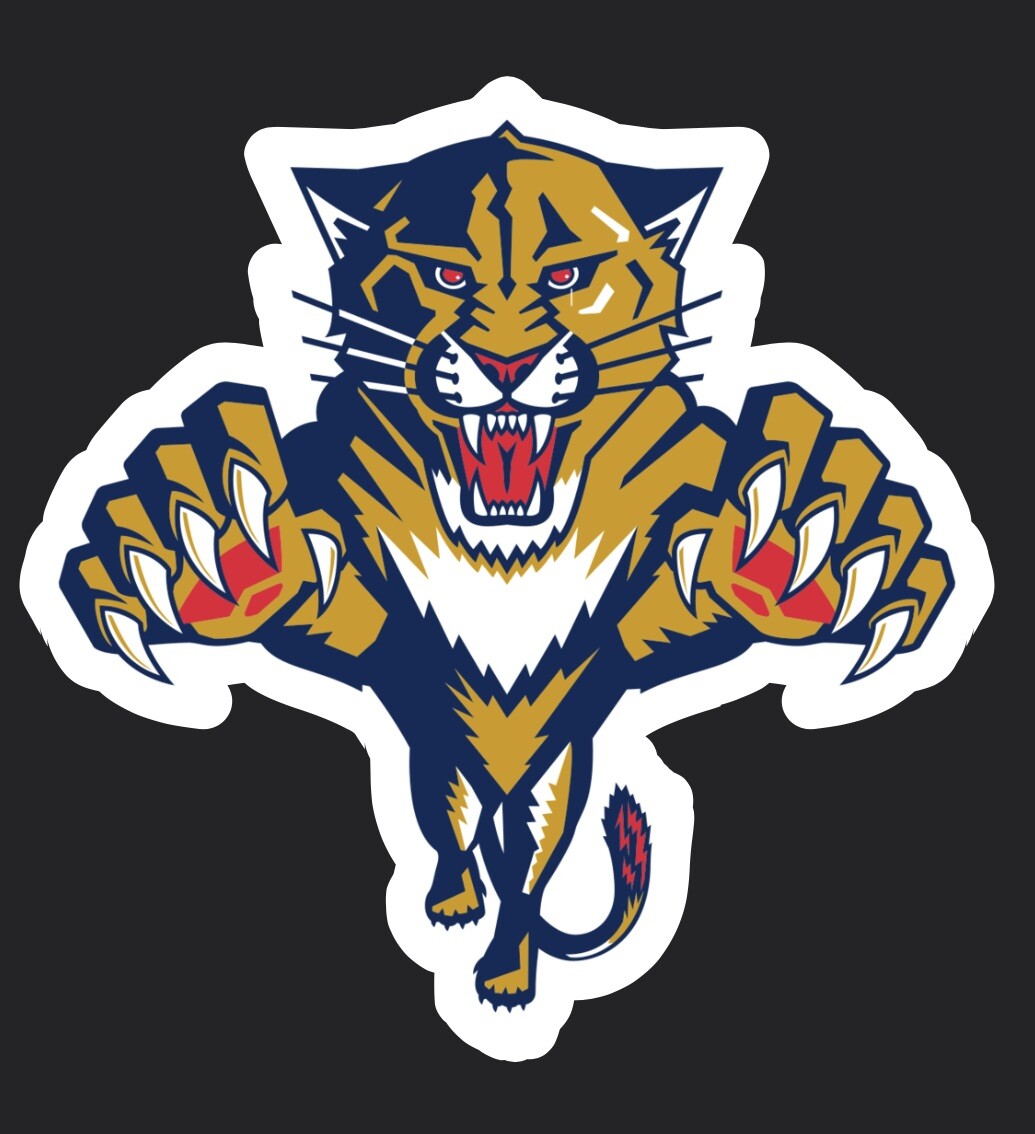 FLORIDA PANTHERS Logo Sticker Puck Stickers Car NHL Hockey Decal Ice
