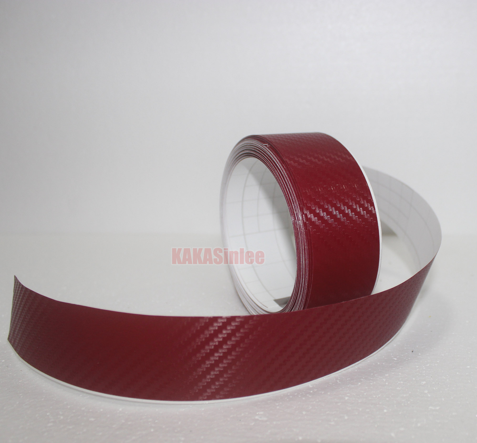 Multi-function Wine Red 3D Texture Carbon Fiber Vinyl Tape Wrap Film Sticker CF