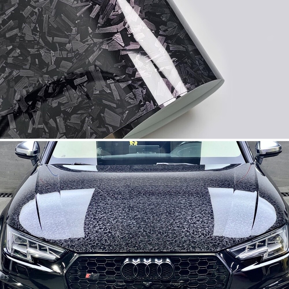12″ x 60″ Premium Forged Black Carbon Fiber Vinyl Wrap Film High Gloss 1ft x 5ft