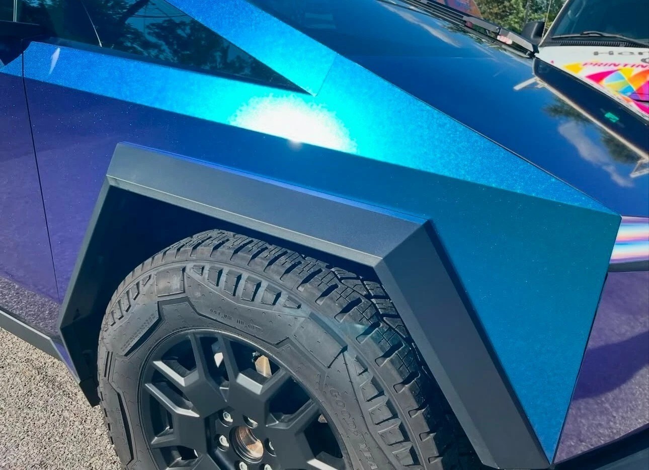 Cybertruck DIY PreCut Paint Protection Film Wrap Color Change(Aurora Chameleon)