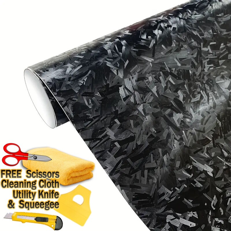 24″x60″ Premium Forged Black Carbon Fiber Vinyl Wrap Film Satin Matte 2ft x 5ft