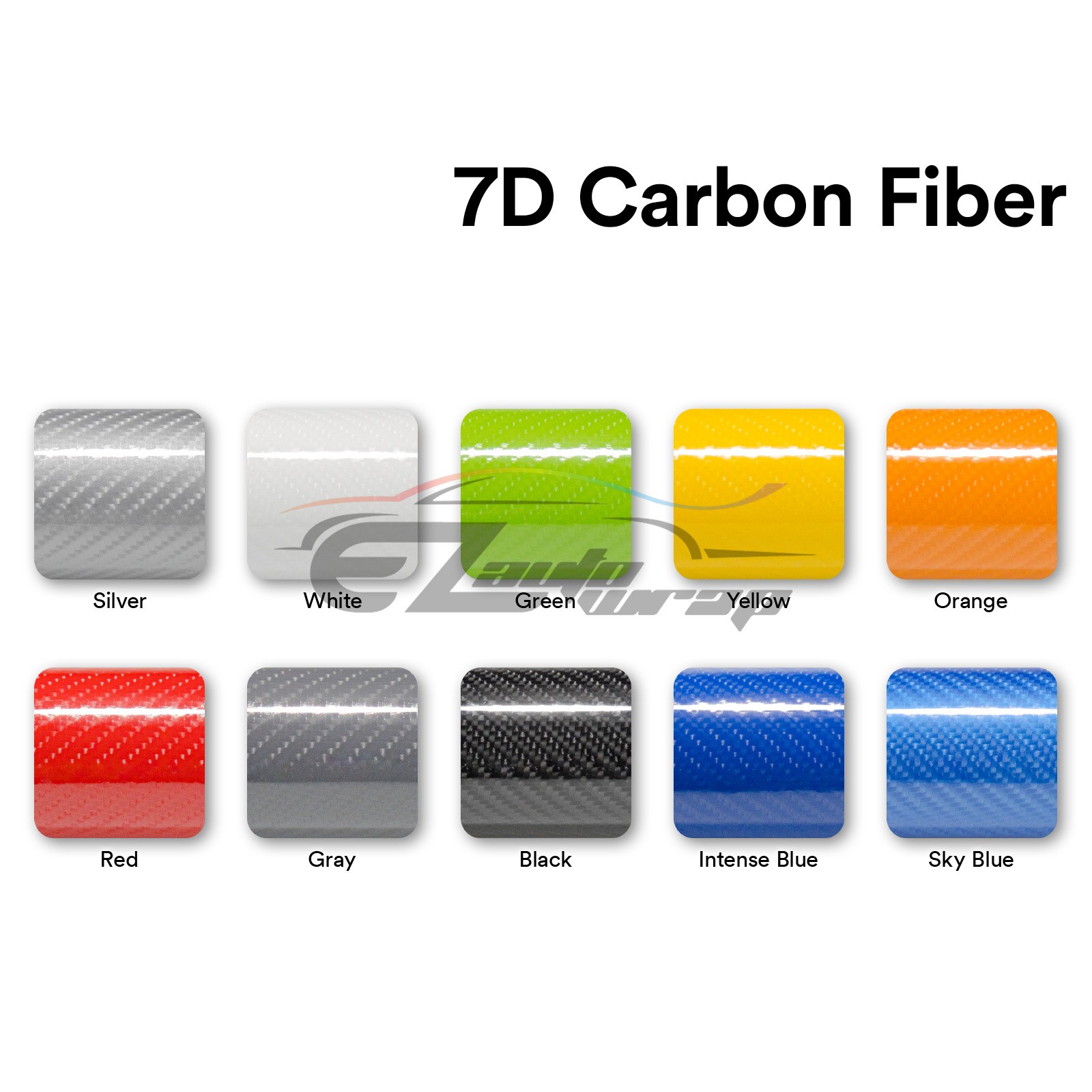 7D Premium High Gloss Carbon Fiber Vinyl Wrap Bubble Free Air Release Decal 6D