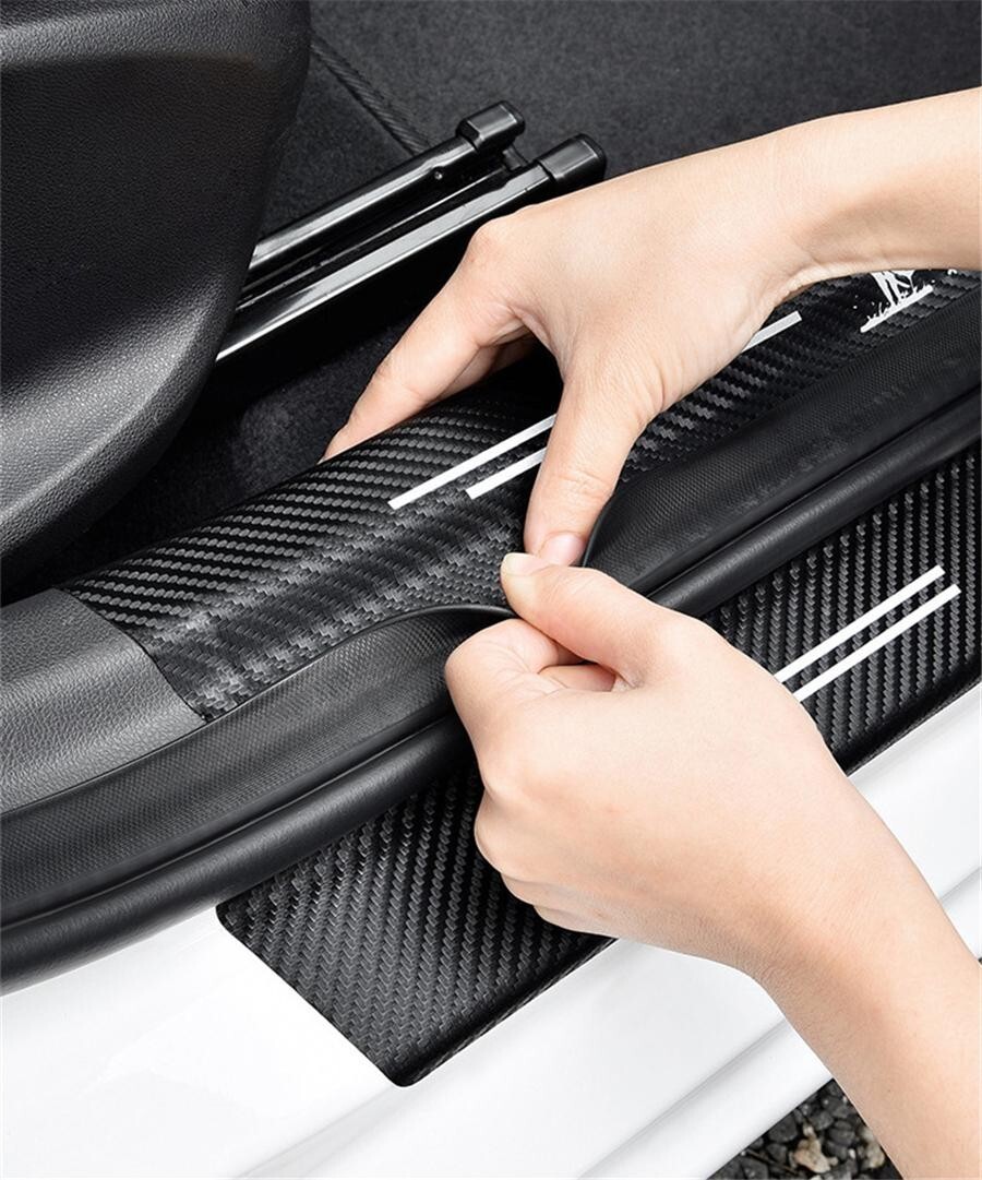 Car Rear Bumper Protector Strip Trunk Door Sill Cover Scratch Resistant Stickers