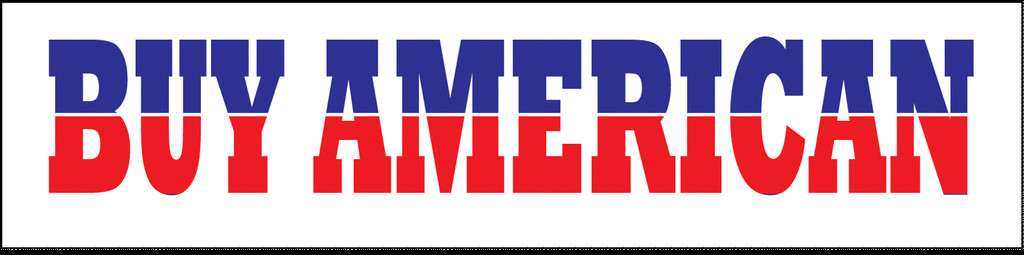 Buy American bumper sticker decal USA made pride anti-china red white blue