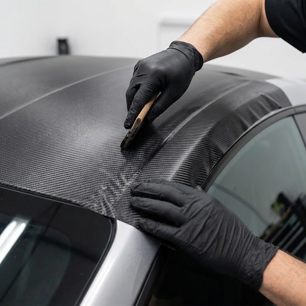 Premium 4D Gloss Carbon Fiber Vinyl Wrap Film Sticker Bubble Free Air Release