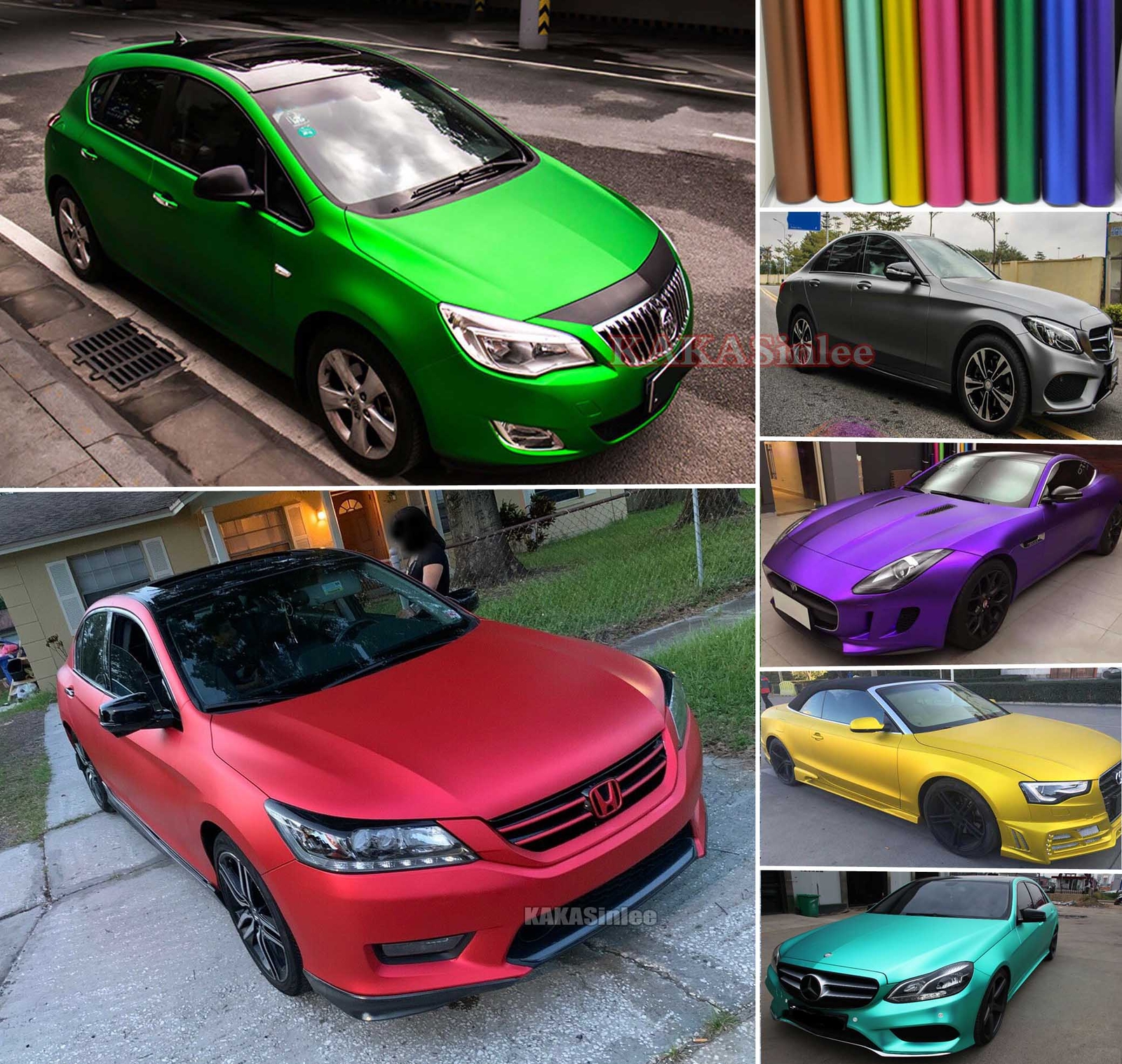 Full Car Wrap Flexible Decal Metallic Satin Matte Chrome Vinyl Trim Sticker HDUS