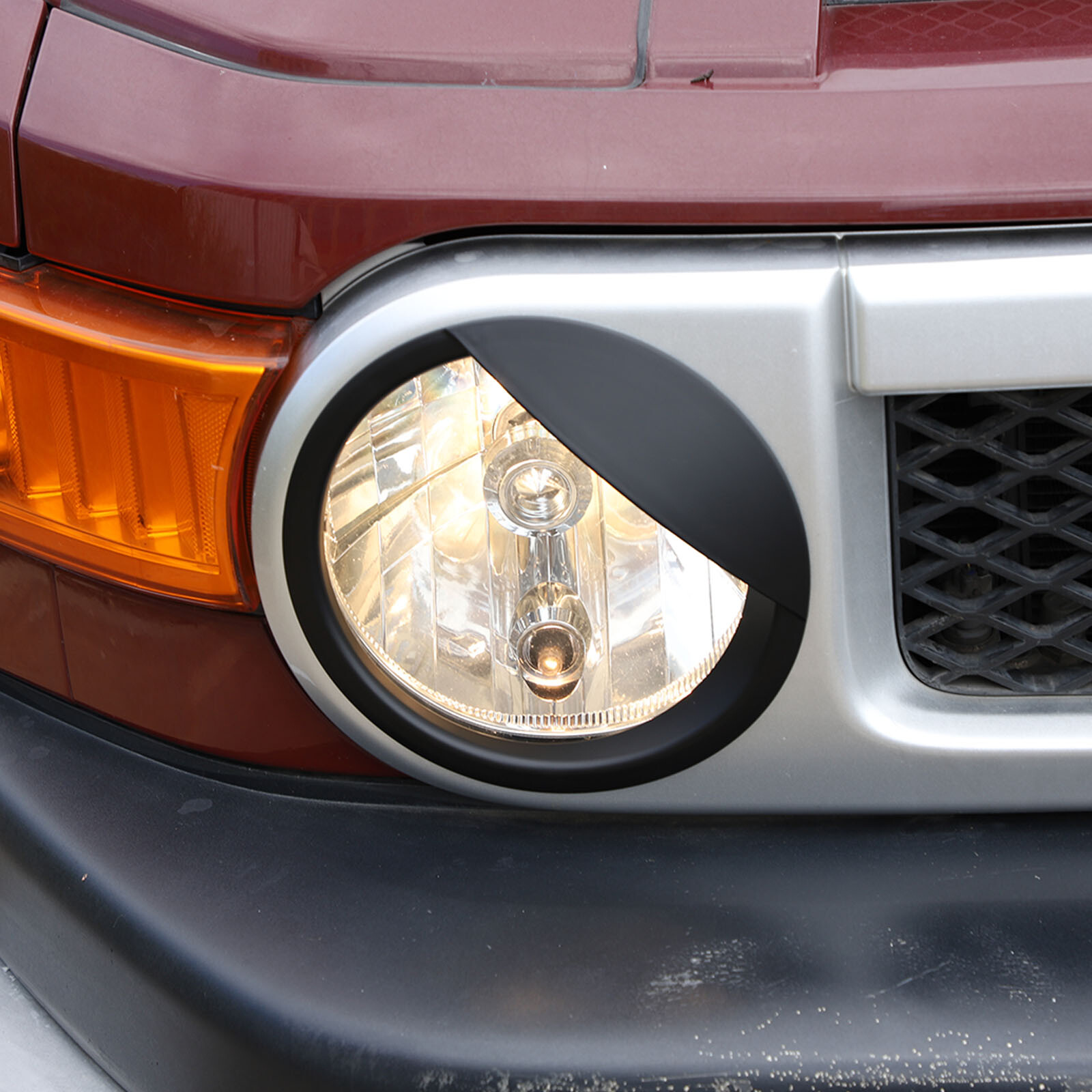2PCS Matte Black ABS Angry Eyes Headlight Cover For Toyota FJ Cruiser 2007-2021