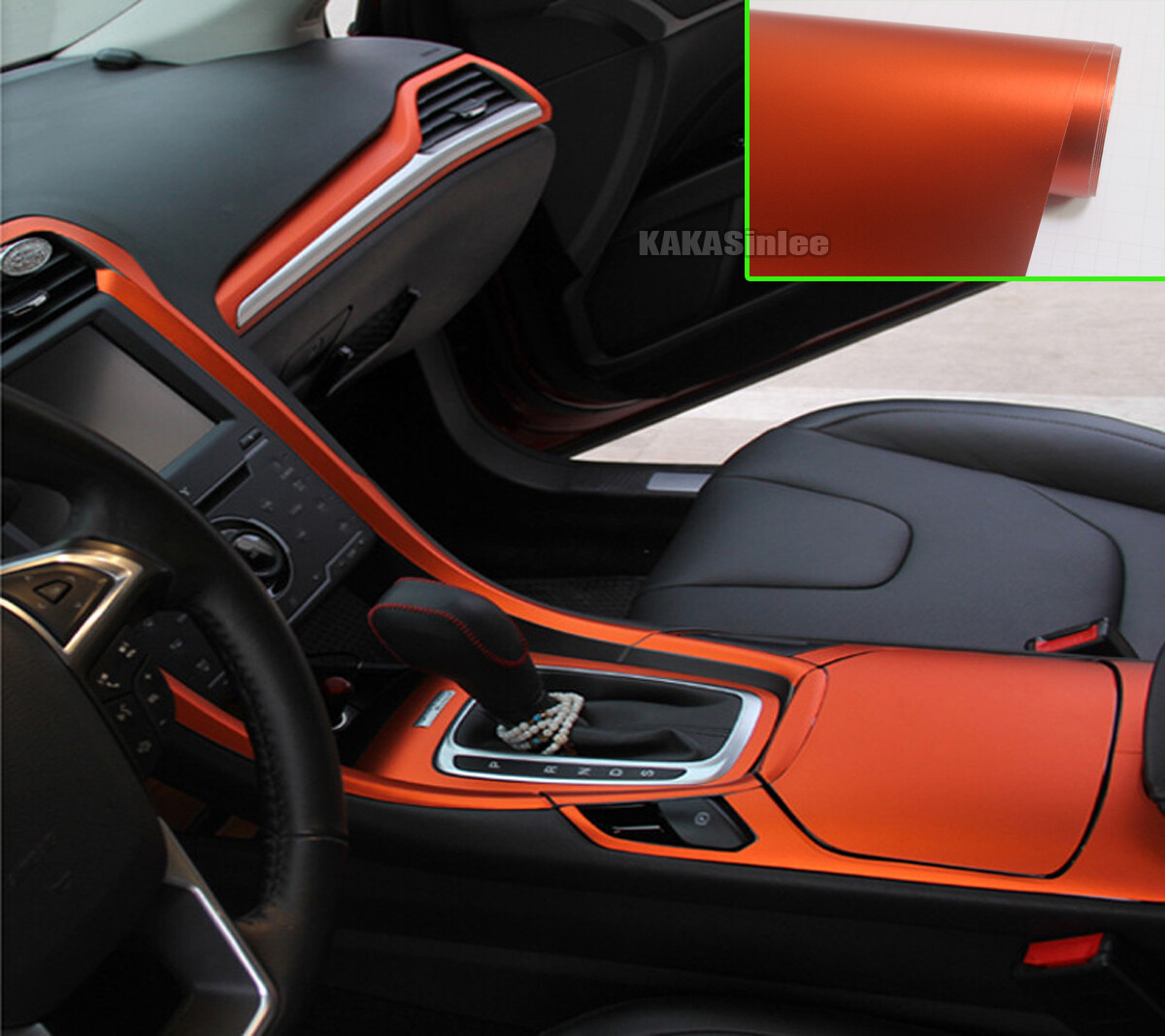 Whole Car SUV Wrap 65FT x 5FT Orange Metal Matte Satin Chrome Vinyl Sticker US