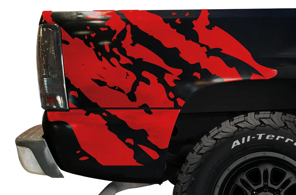 Fit For Chevrolet Silverado Car Sticker Distorted Stripe Graphics Trunk Decals
