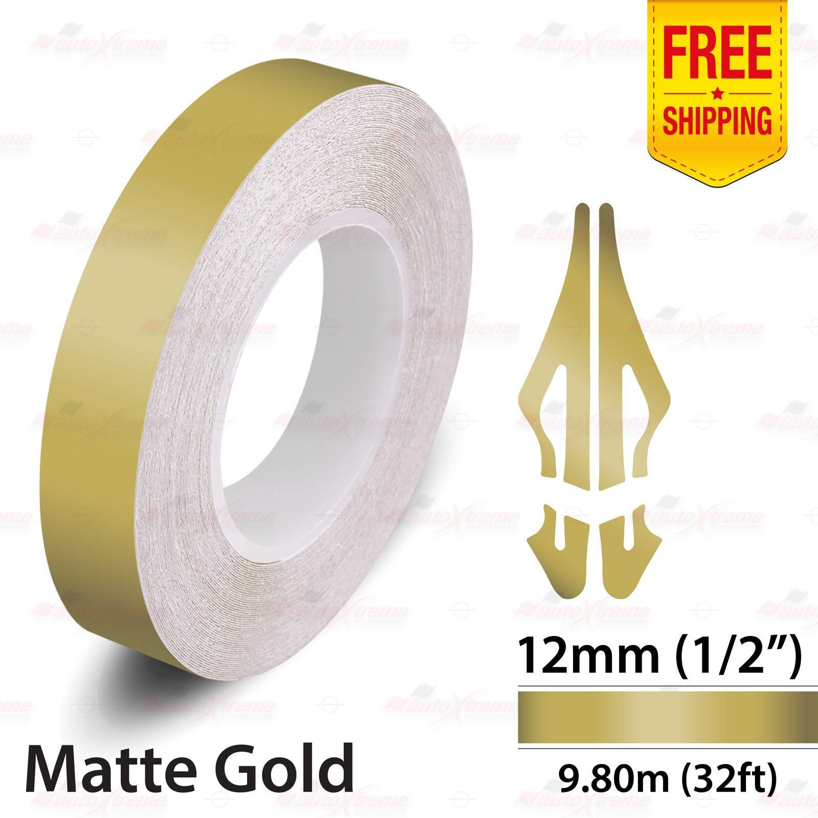 1/2″ 12mm PinStriping Pin Stripe Tape Car Styling Decal Vinyl Sticker MATTE GOLD