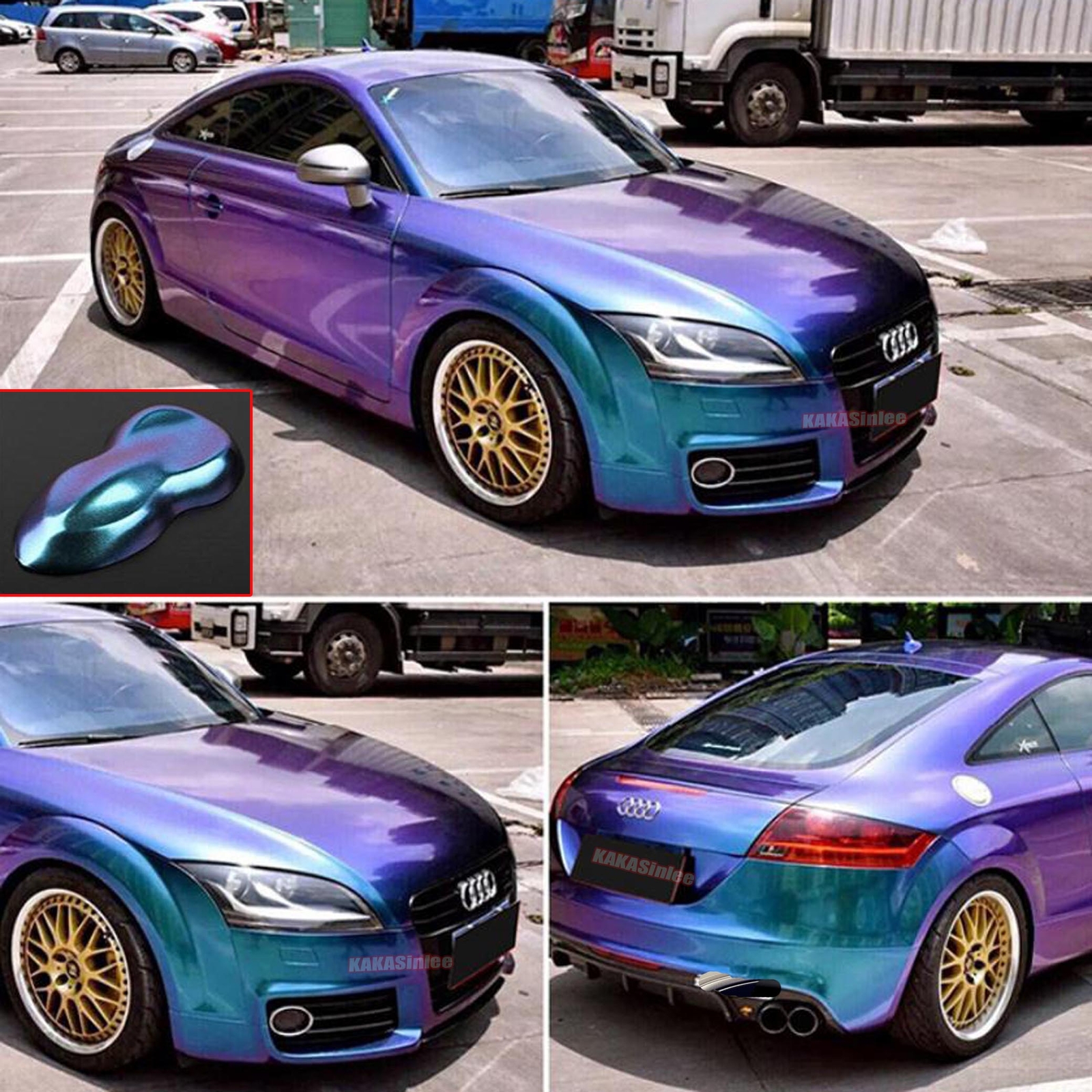 Air Release PUR Chameleon Satin Mirror Chrome Pearl Car Vinyl Wrap Sticker BOUS
