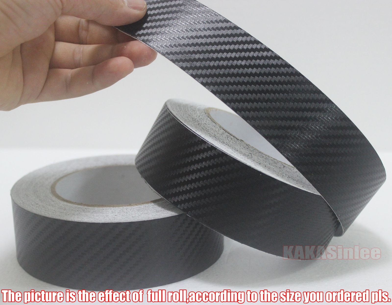 1.2″ x 120″ Black 3D Car PVC Grain Carbon Fiber Vinyl Tape Wrap Sticker Strips