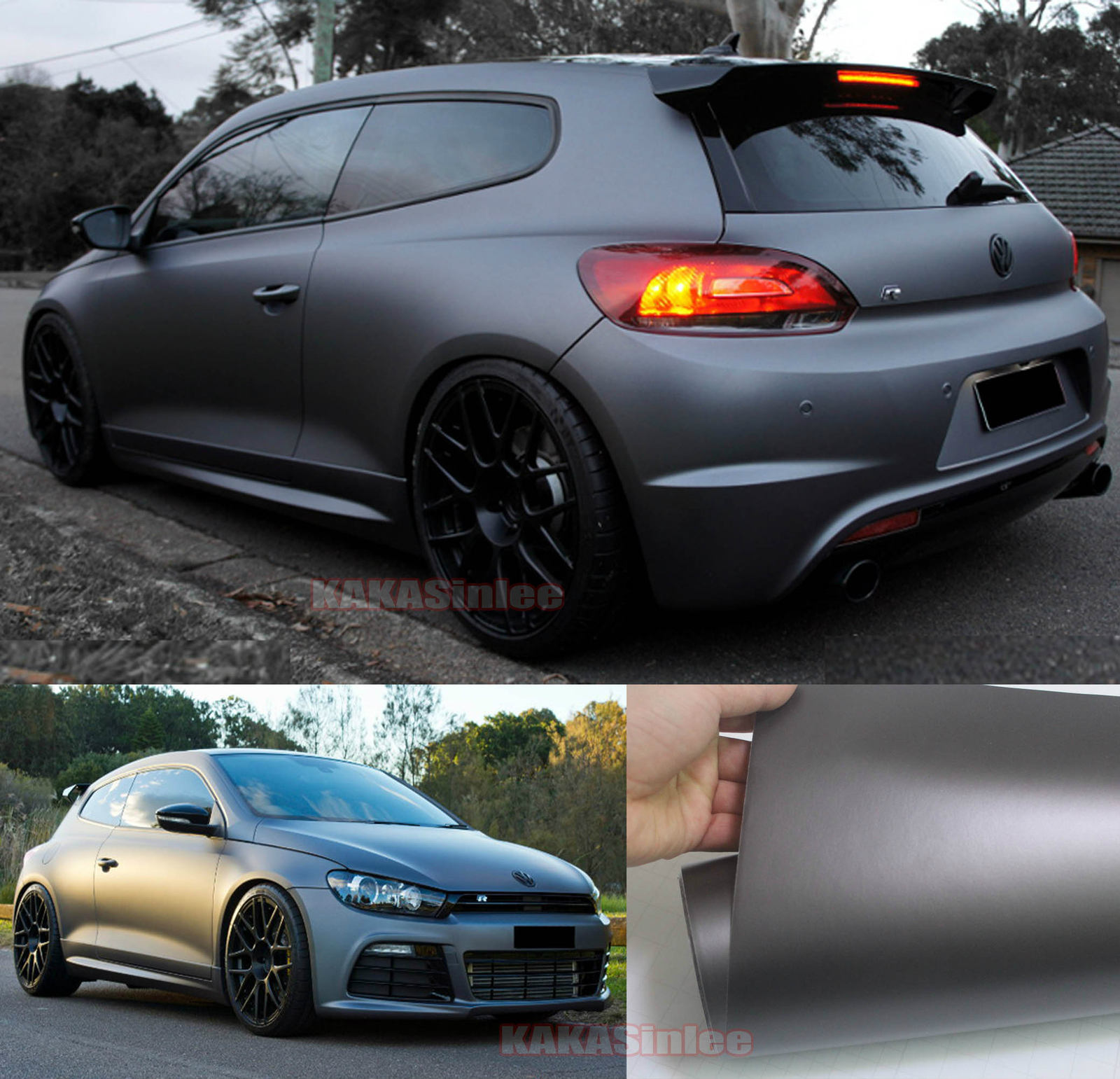 Bubble Free Entire Car Satin Matte Chrome Vinyl Wrap Hood SUV Sticker Grey US