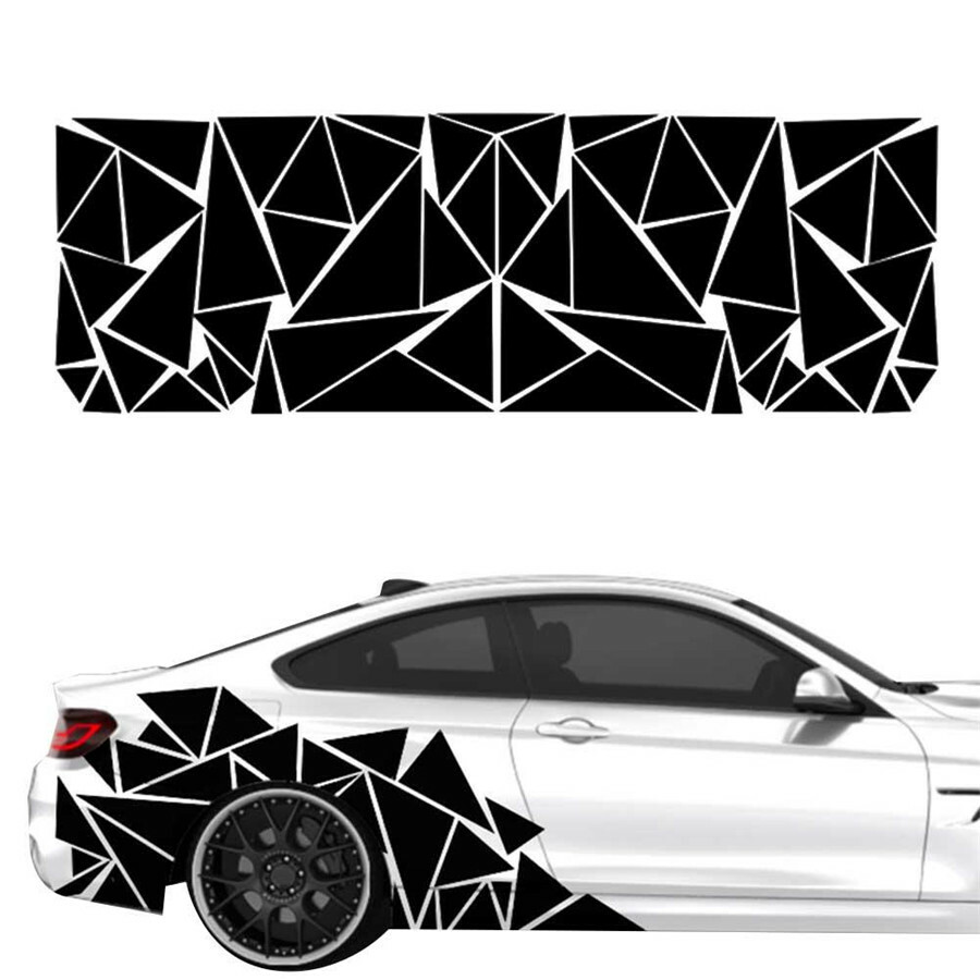 Geometric Triangle Graphics Decal Sticker Side Car Rear Hood Bed Truck Vinyl 1pc