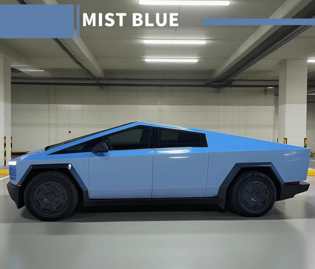 For Cybertruck DIY PreCut Paint Protection Film PET Vinyl Wrap Color Mist Blue