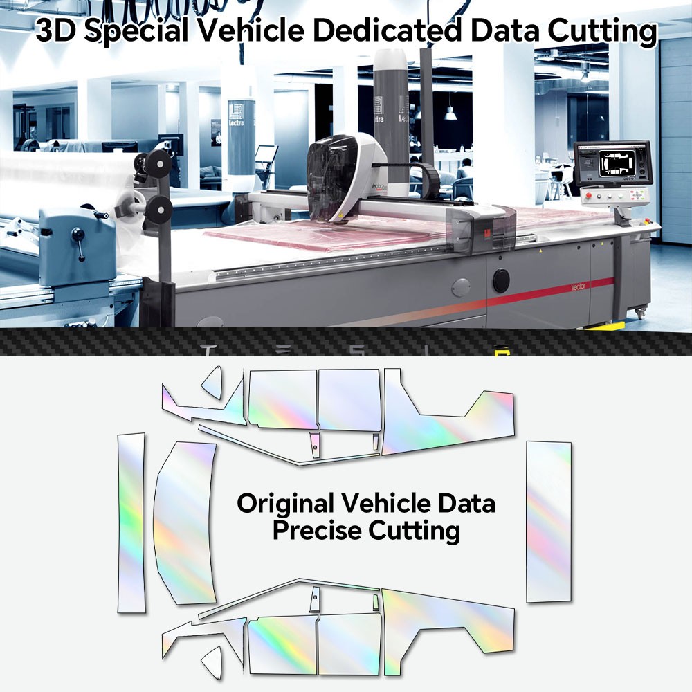 For Cybertruck DIY PreCut Paint Protection Film PET Wrap Color Gloss Ice Blue