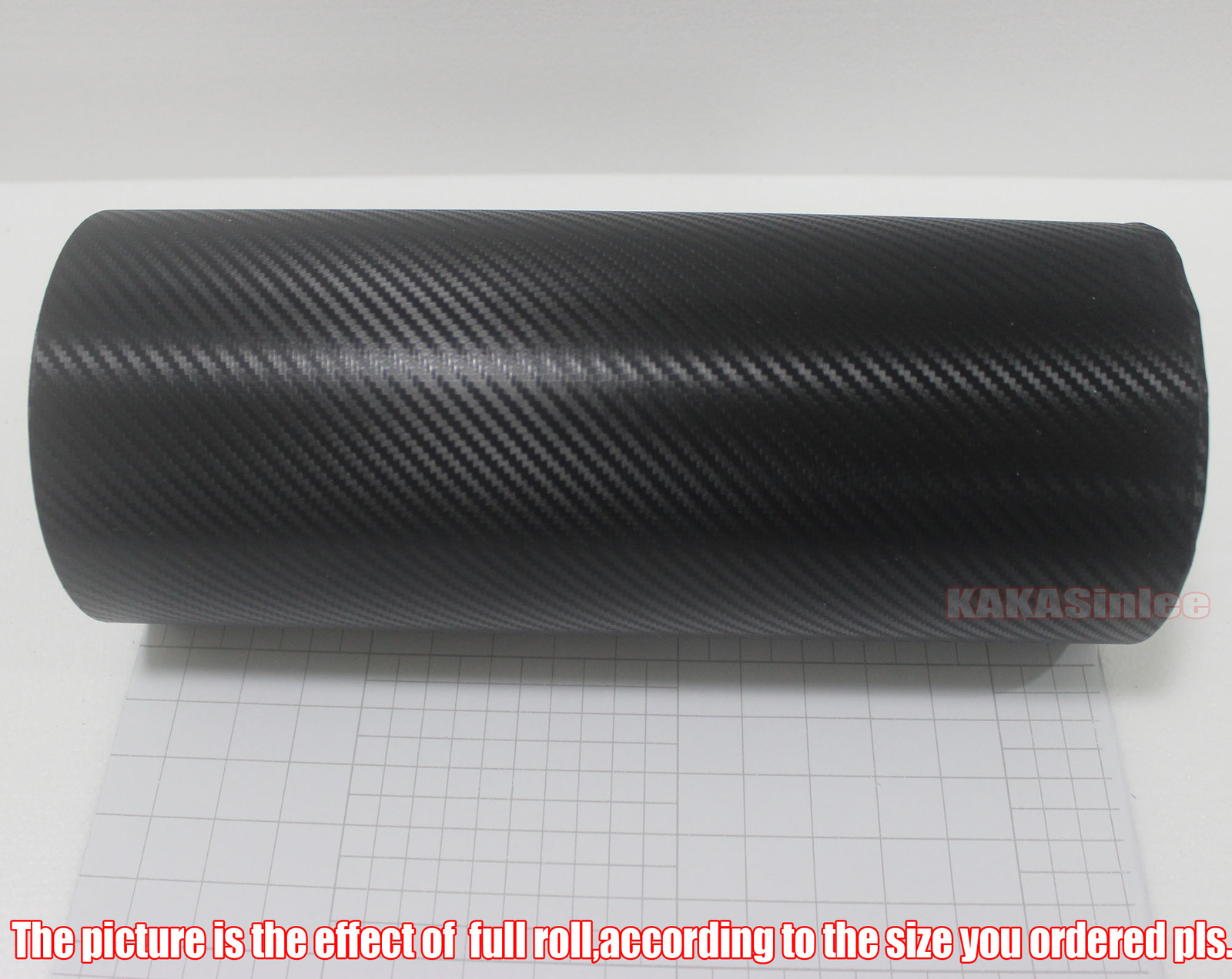 Adhesive Black 3D Car Texture Carbon Fiber Vinyl Wrap Sticker Sheet Strips 12″ W