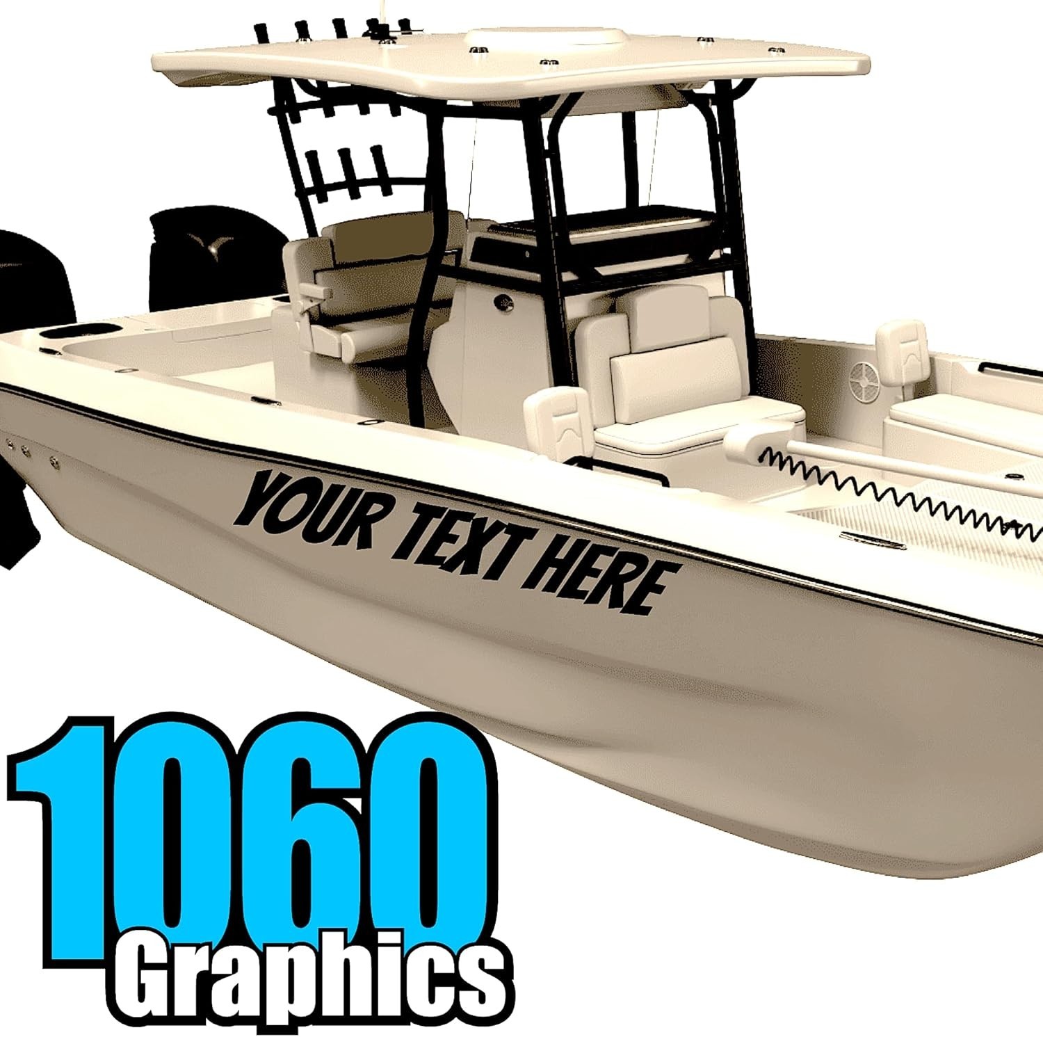 Custom Vinyl Boat Numbers & Letters Two Decals Marine Lettering Stickers