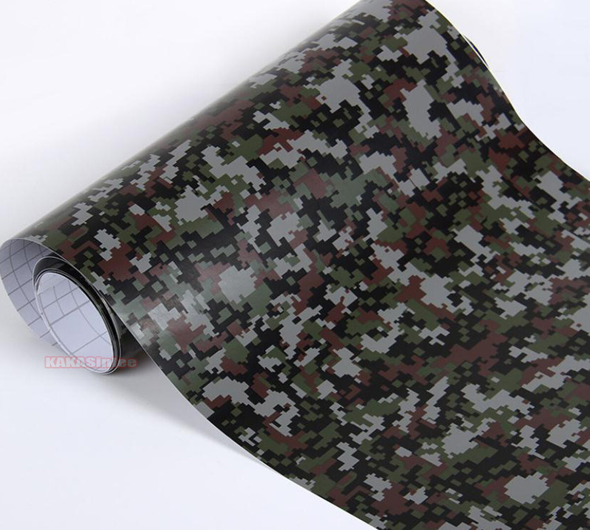 Strip Stretch Camouflage Camo Car Digital Black Vinyl Wrap Sticker Air Free US