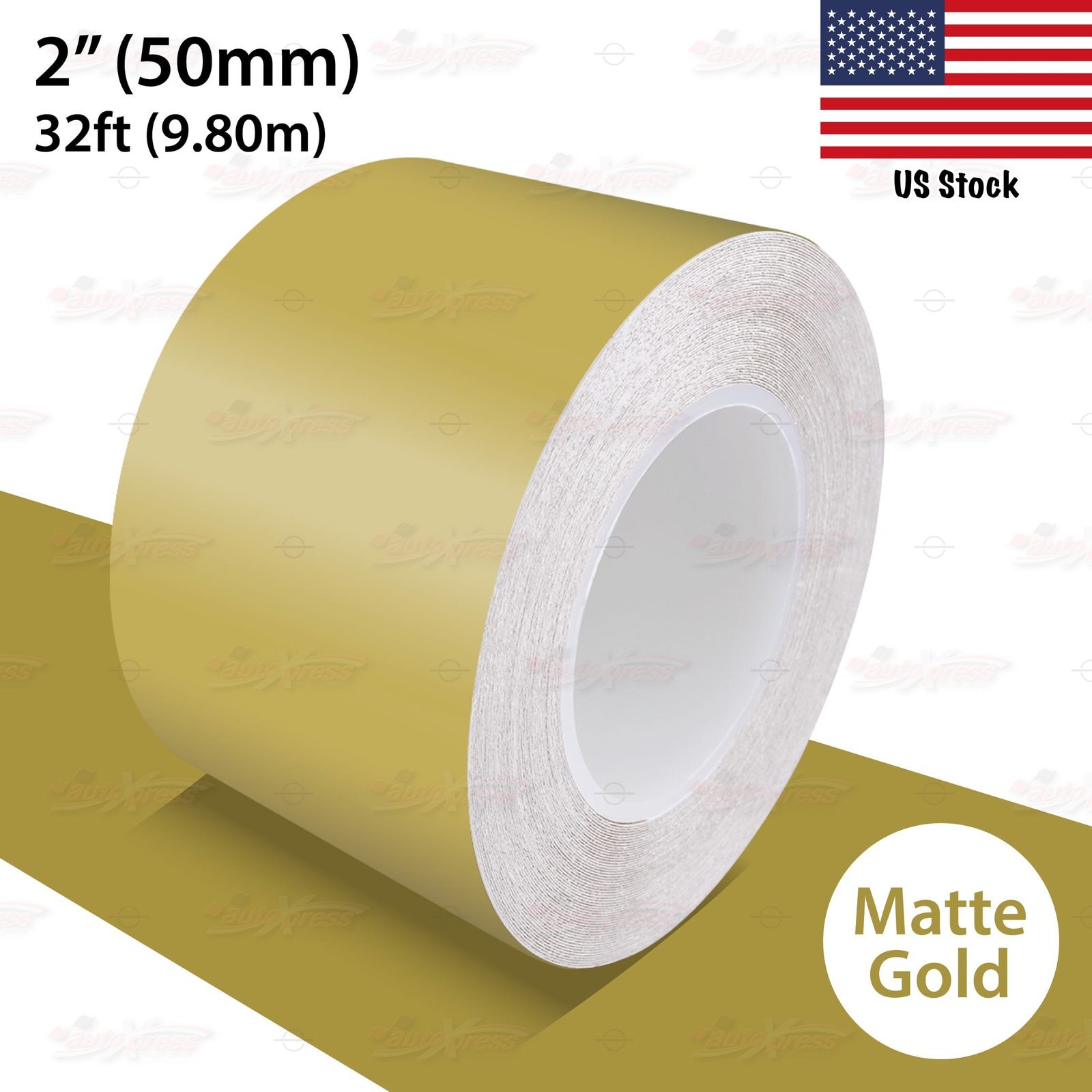 2″ Roll Vinyl Pinstriping Pin Stripe Line Tape Decal Sticker 50mm MATTE GOLD