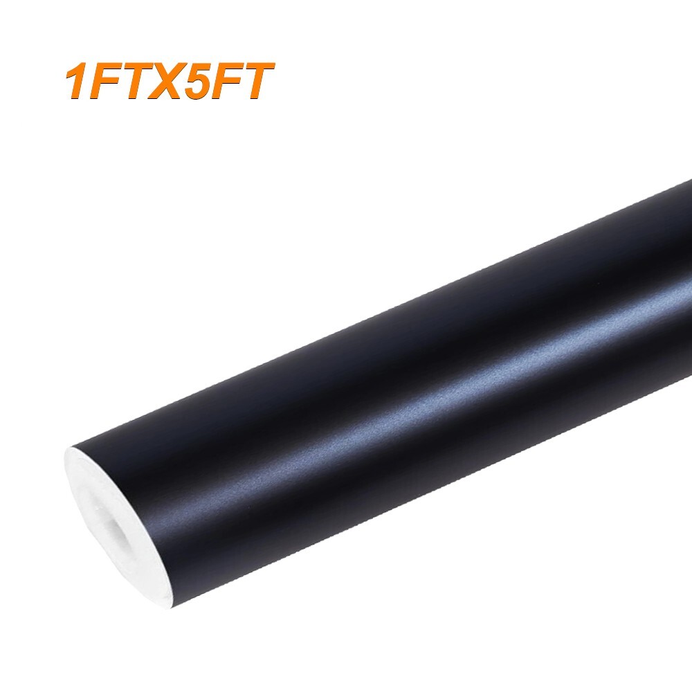 12″x60″ Flat Matte Black Car Vinyl Wrap Self Adhesive Air Release 1ft x 5ft