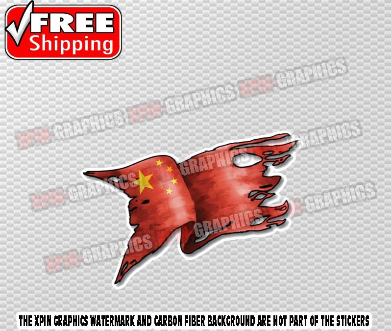 China Country Flag Map Vinyl Decal Sticker A