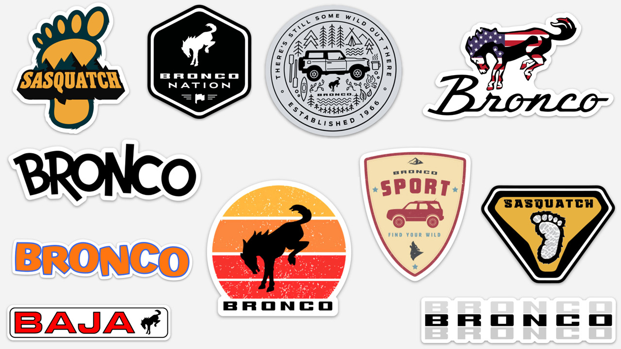 Ford Bronco stickers decals classic new 1966-1977 2021 2022 nation sasquatch