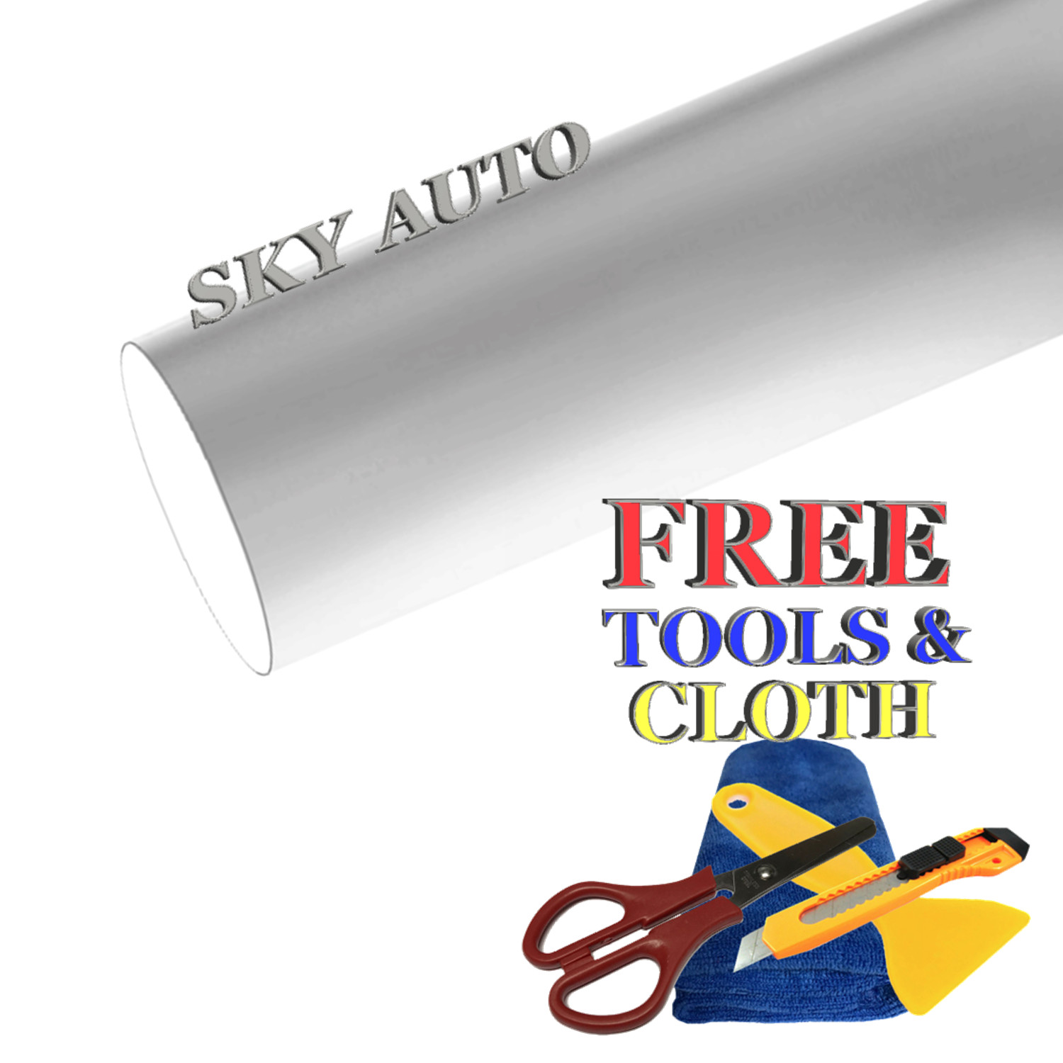 Silver Premium car Satin Matte Chrome Plating Vinyl Sticker sheet Air Release