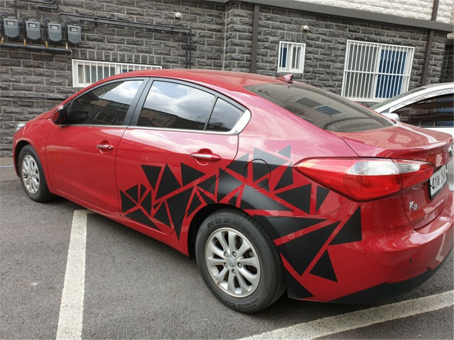 Geometric Triangle Graphics Decal Car Exterior Decoration Glossy Black Sticker