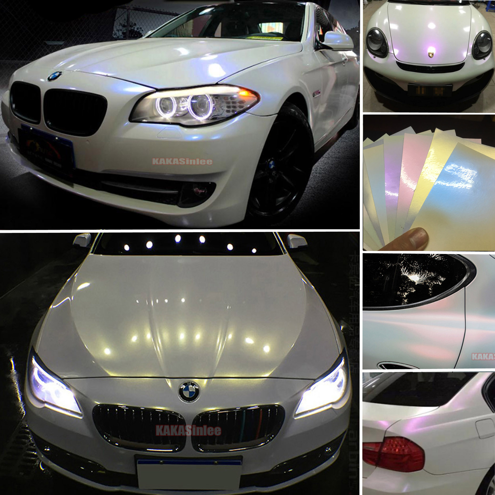 Full Car Wrap Glossy Matte Stretchable Pearl White Chameleon Vinyl Sticker HDUS